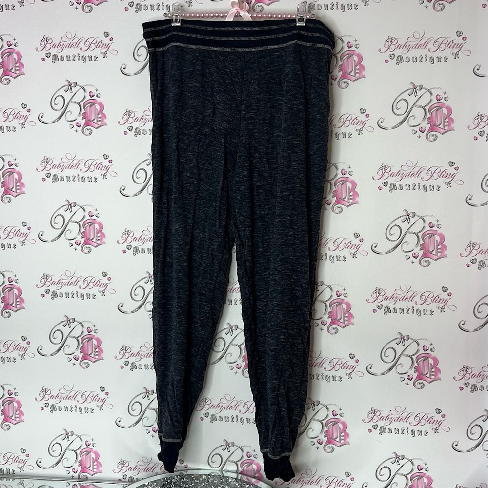 Black bow Jogger Pants with Striped Waistband stretchy sweatpants